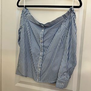 EXPRESS off the shoulder button down